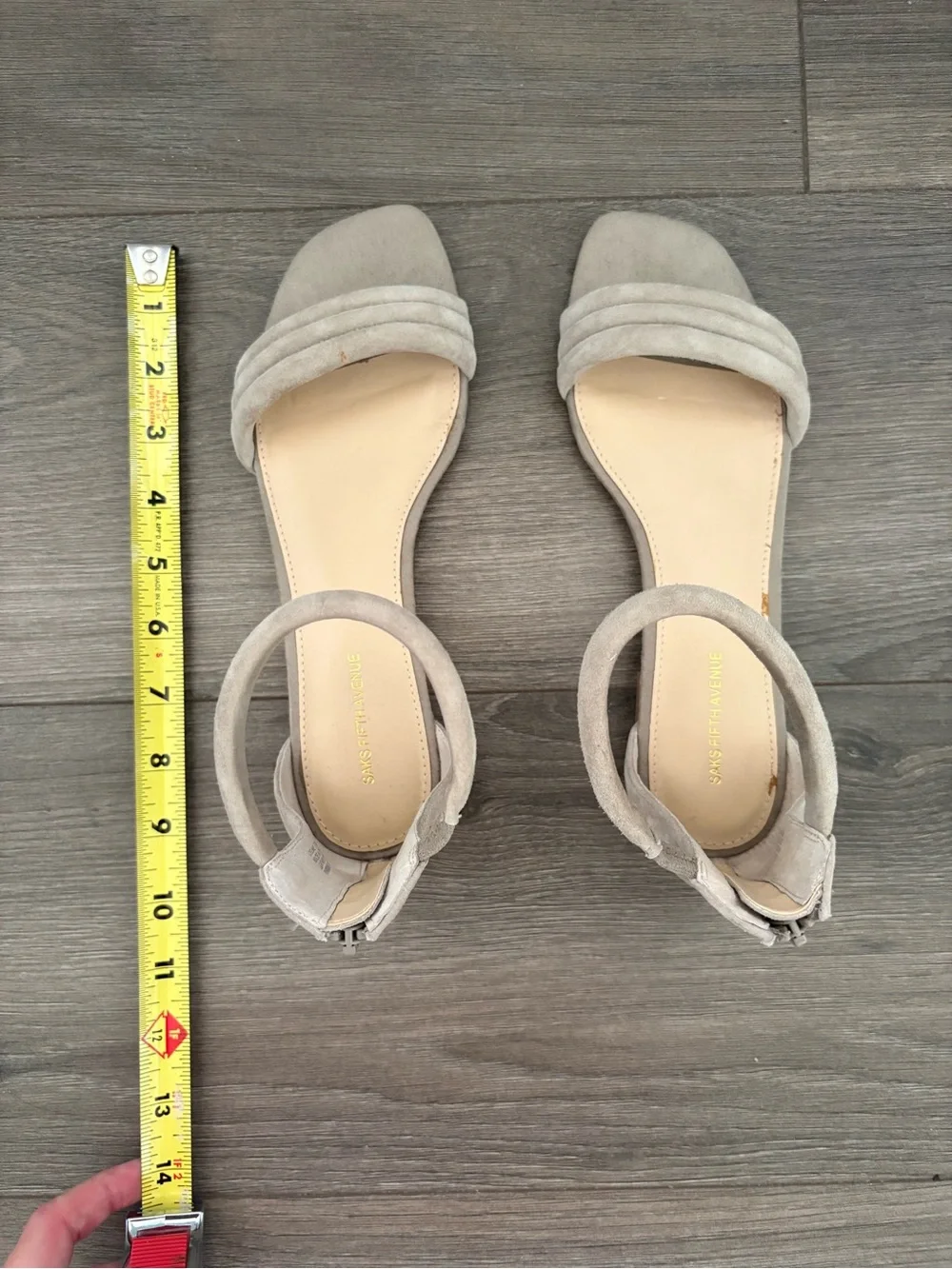 Women’s Saks Fifth Avenue Tan Suede Ankle-Strap Sandals - SIZE 7.5